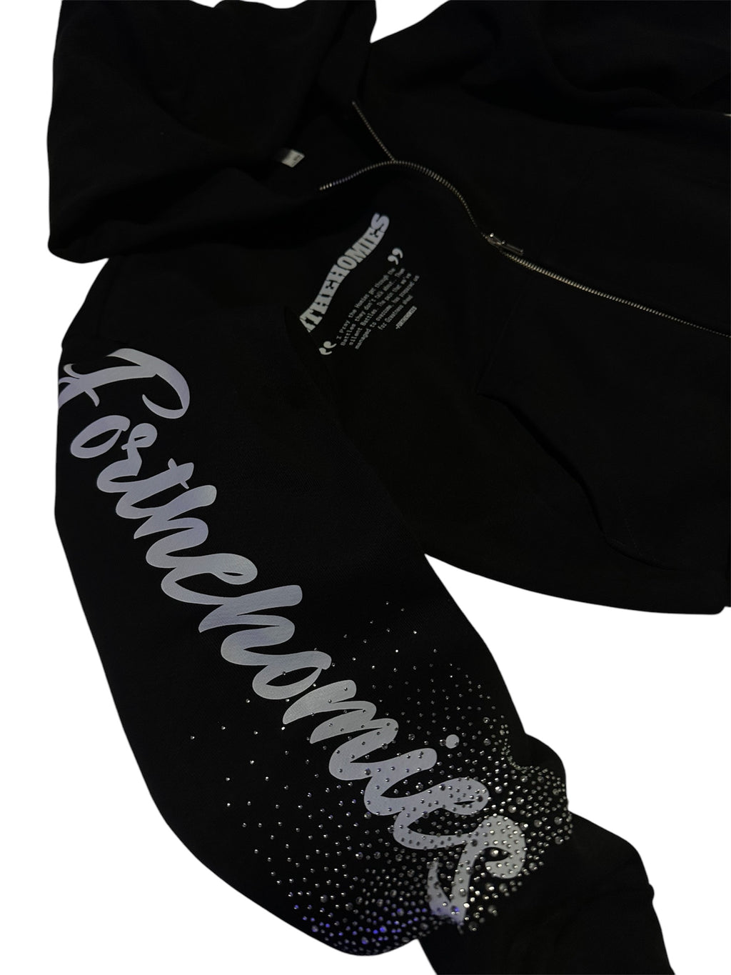 Rhinestone zip Hoodie