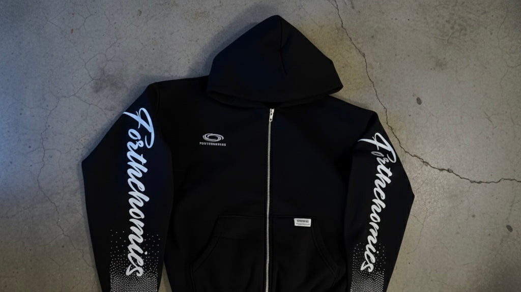 Rhinestone zip Hoodie