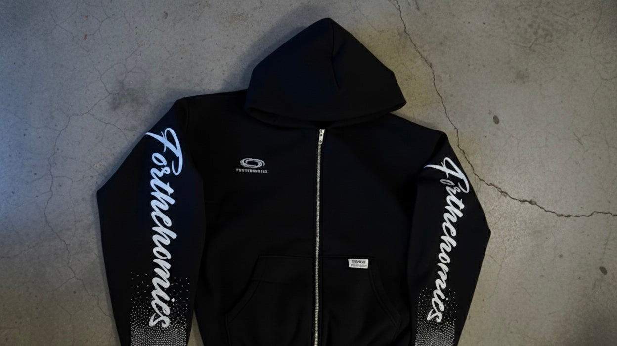 Rhinestone zip Hoodie