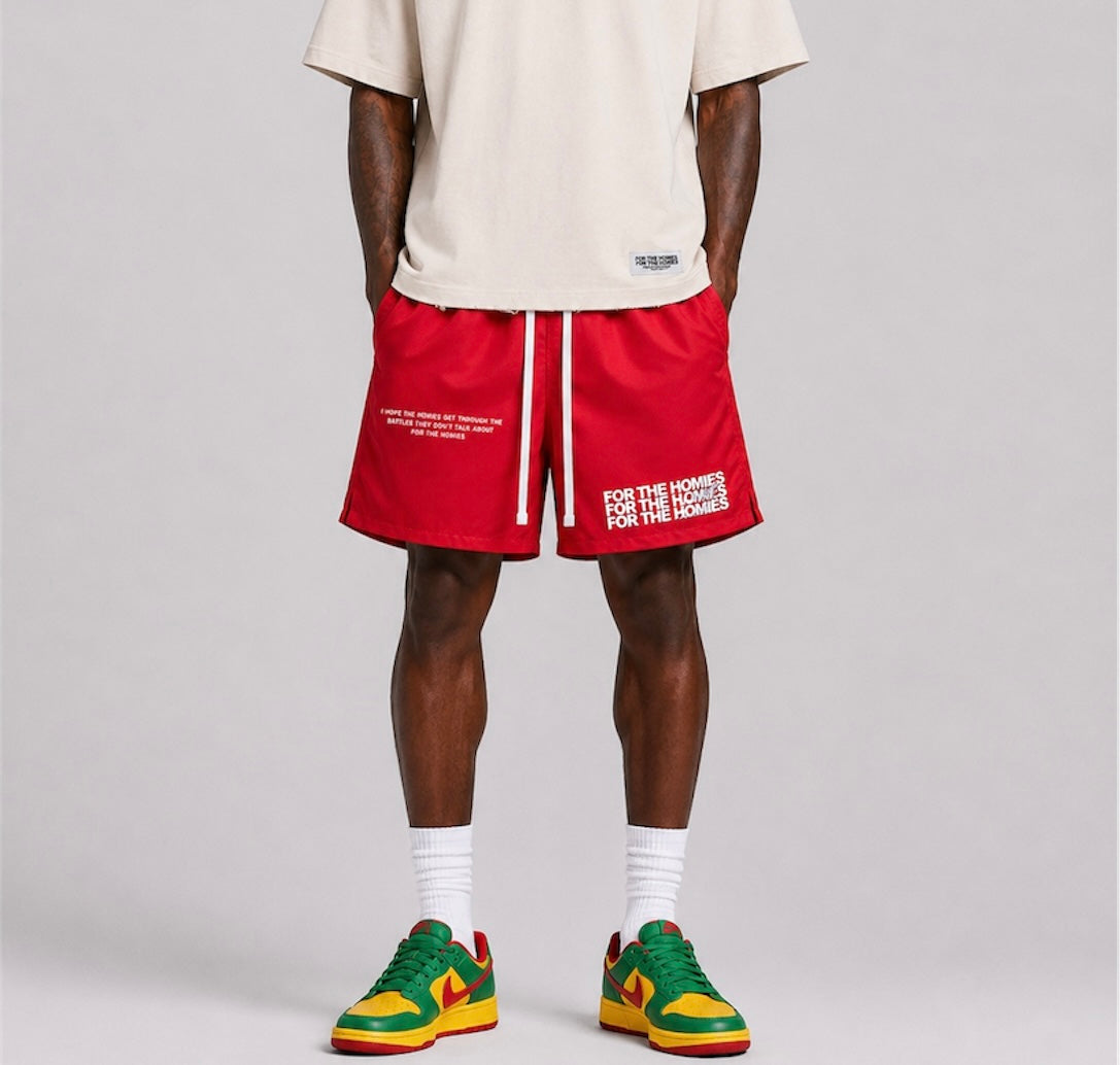 THE HOMIES EVERYDAY SHORTS RED